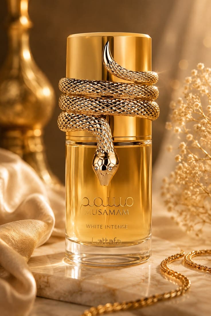 Musamam White Intense, Lattafa. Perfumaria Árabe na Mandita Cotê